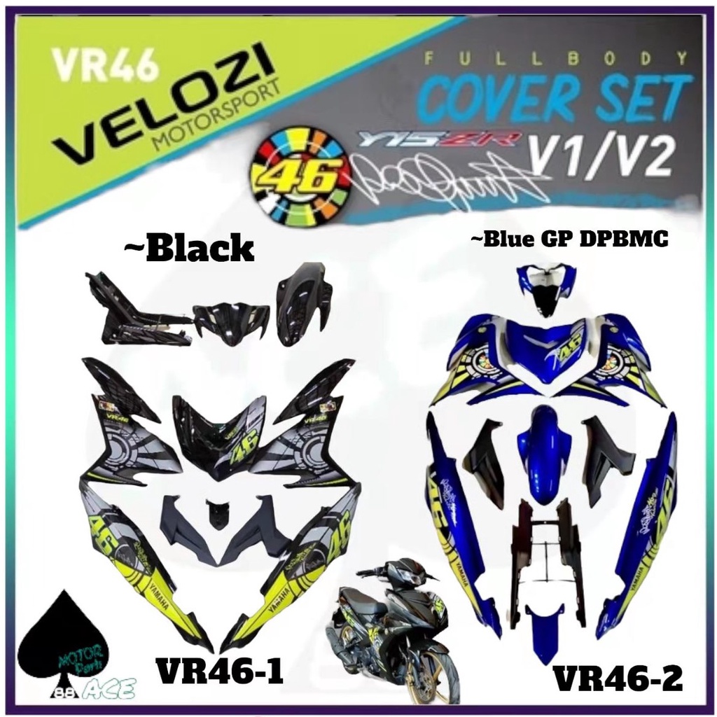 VELOZI YAMAHA COLOUR PARTS FULL BODY COVER SET Y15 VR46 VR 46 ROSSI ...