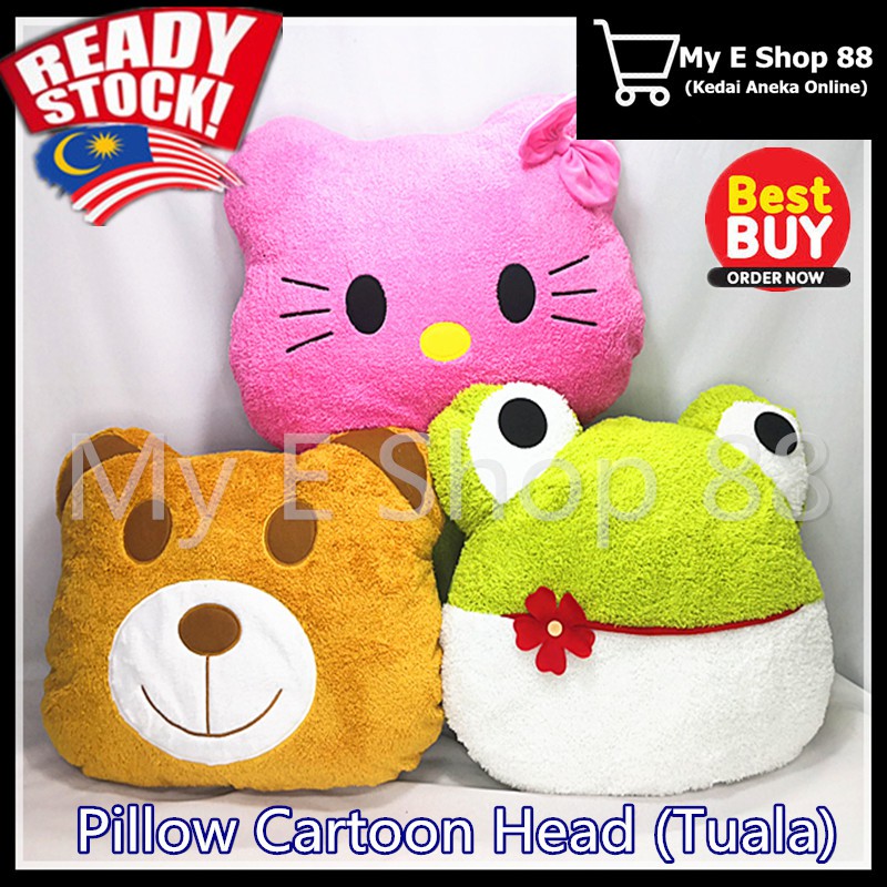 Pillow Cartoon Head (Tuala)/Bantal / Sofa pillow / Car Pillow / Gift ...