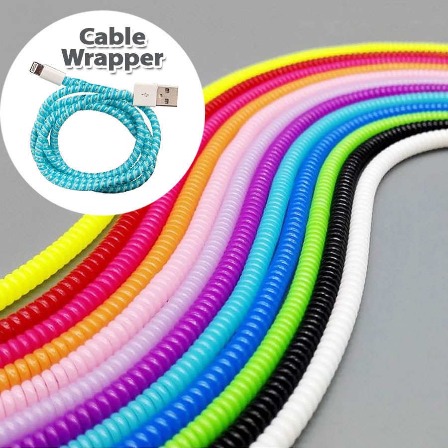 Data Line Cable Wrapper Spiral Cord TPU Wire Protector Color Spring ...