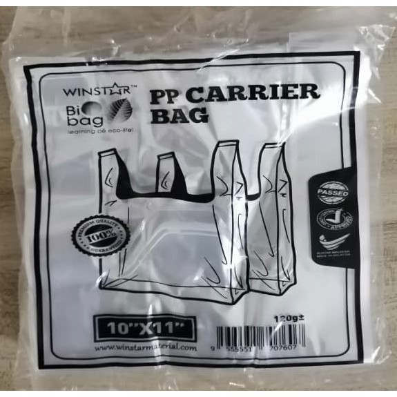 Winstar BIOBAG PP Carrier Bag Transparent Singlet Plastic Bag 120g ...