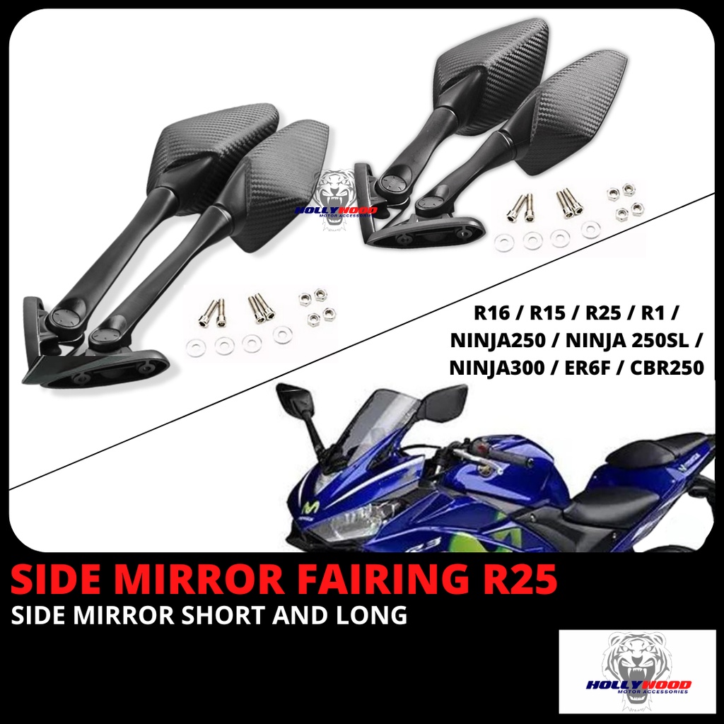 UNIVERSAL FAIRING SIDE MIRROR FOR R15 R25 R16 NINJA250 NINJA250SL ...