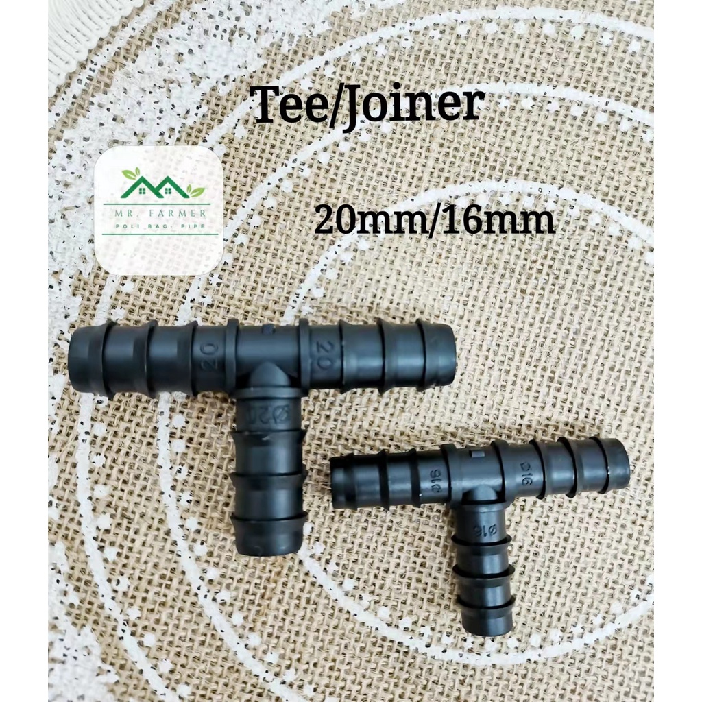 (ready stock)Tee/Joiner for 20mm/16mm polipaip fertigasi irigation