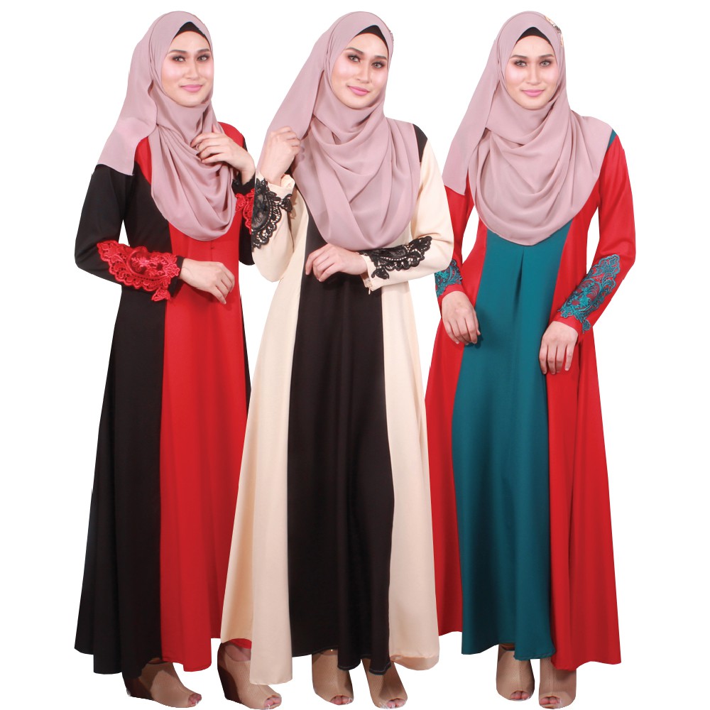 Khaliyah Cotton Poly Nursing & Wudhu Jubah Dress PH JU2307 | Shopee ...