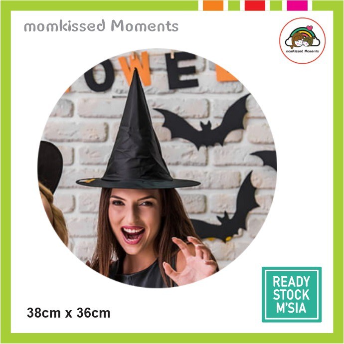🎀🇲🇾Stock🎀 Black Witch Wizard Hat Adult Kid Halloween Costume Topi Ahli ...
