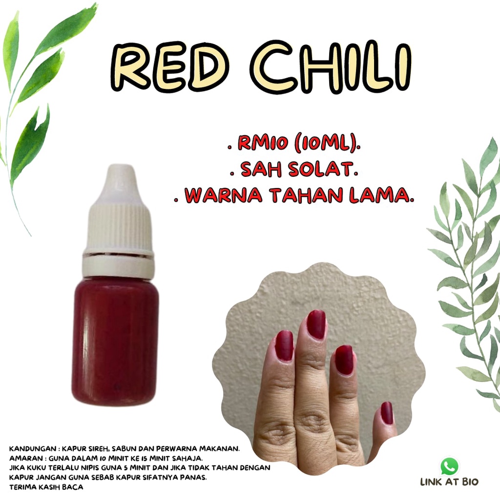 Inai kuku red chili by ratumekna | Shopee Malaysia