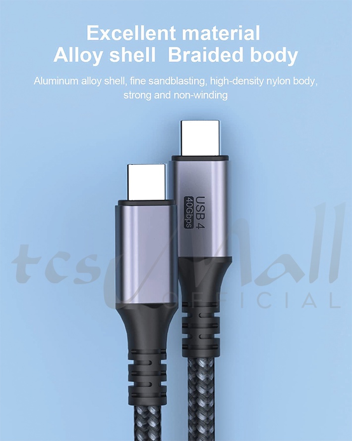 USB 4 40Gbps 240W 5A QC 8K TB Thunderbolt 4 Type-C to Type C Cable PD ...