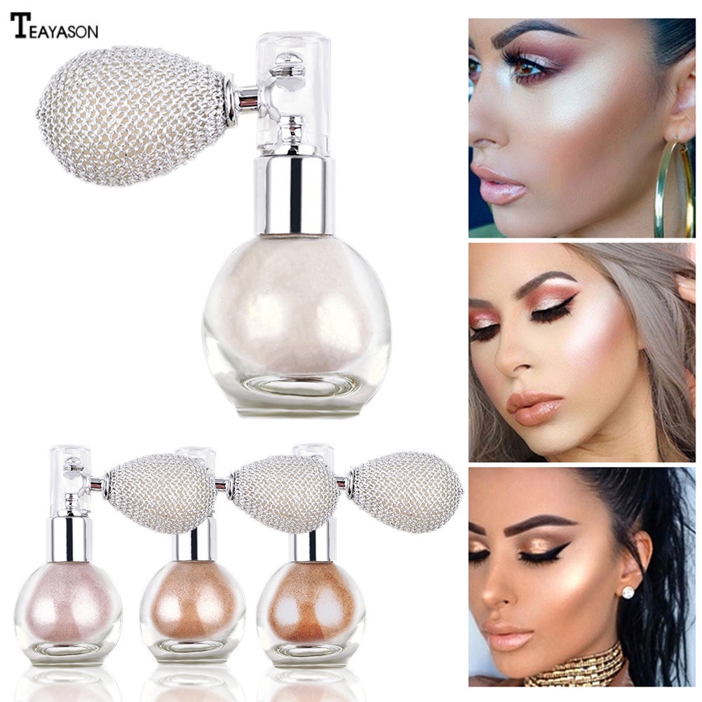 Shimmering Spray Powder Sparkle Powder, Body Glitter Face High Gloss Spray  Highlighter Loose Powder Makeup Spray for Women Hair Nails Makeup(1#Pearl