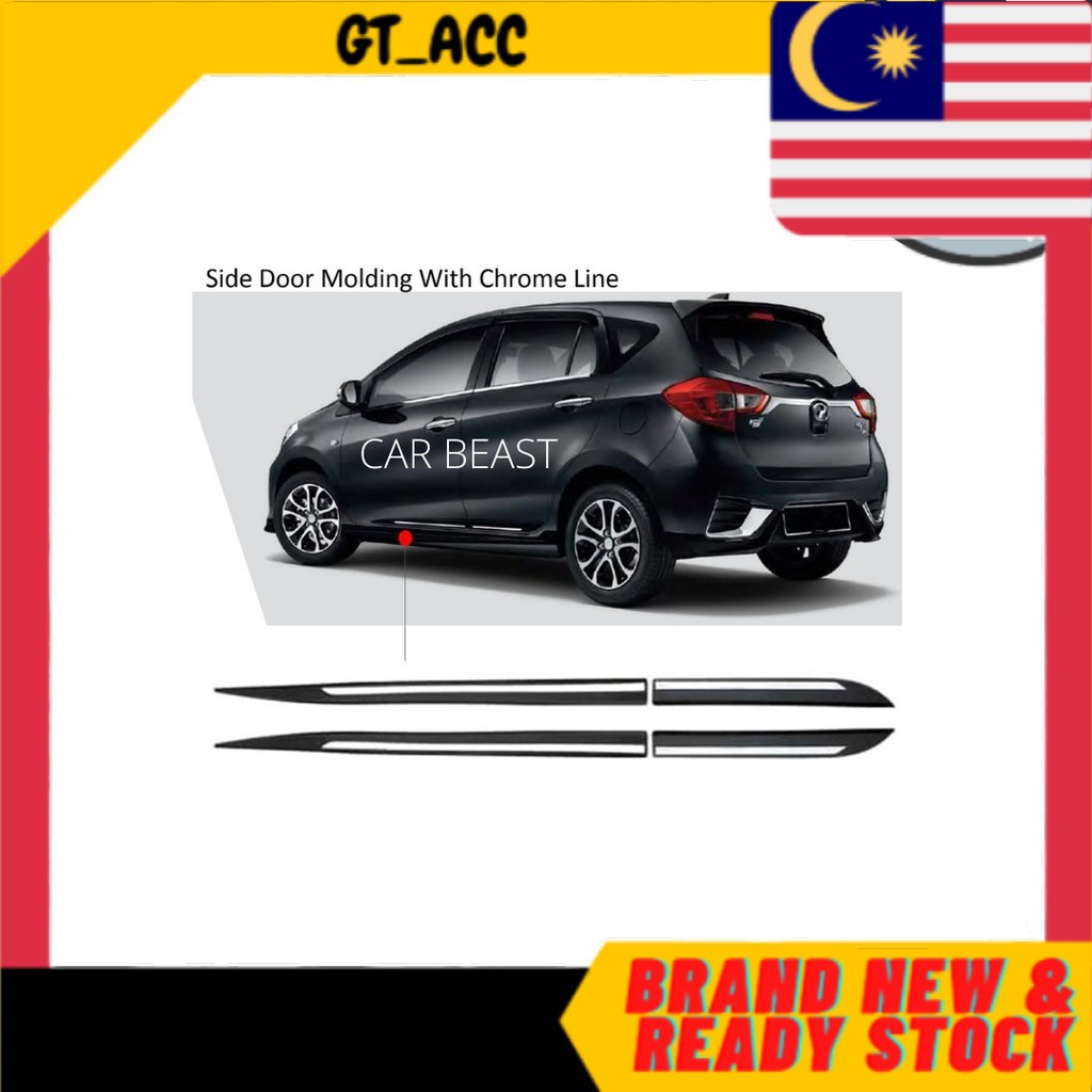 PERODUA MYVI GEN3 Side Door Moulding with Chrome Line Gear Up STYLE