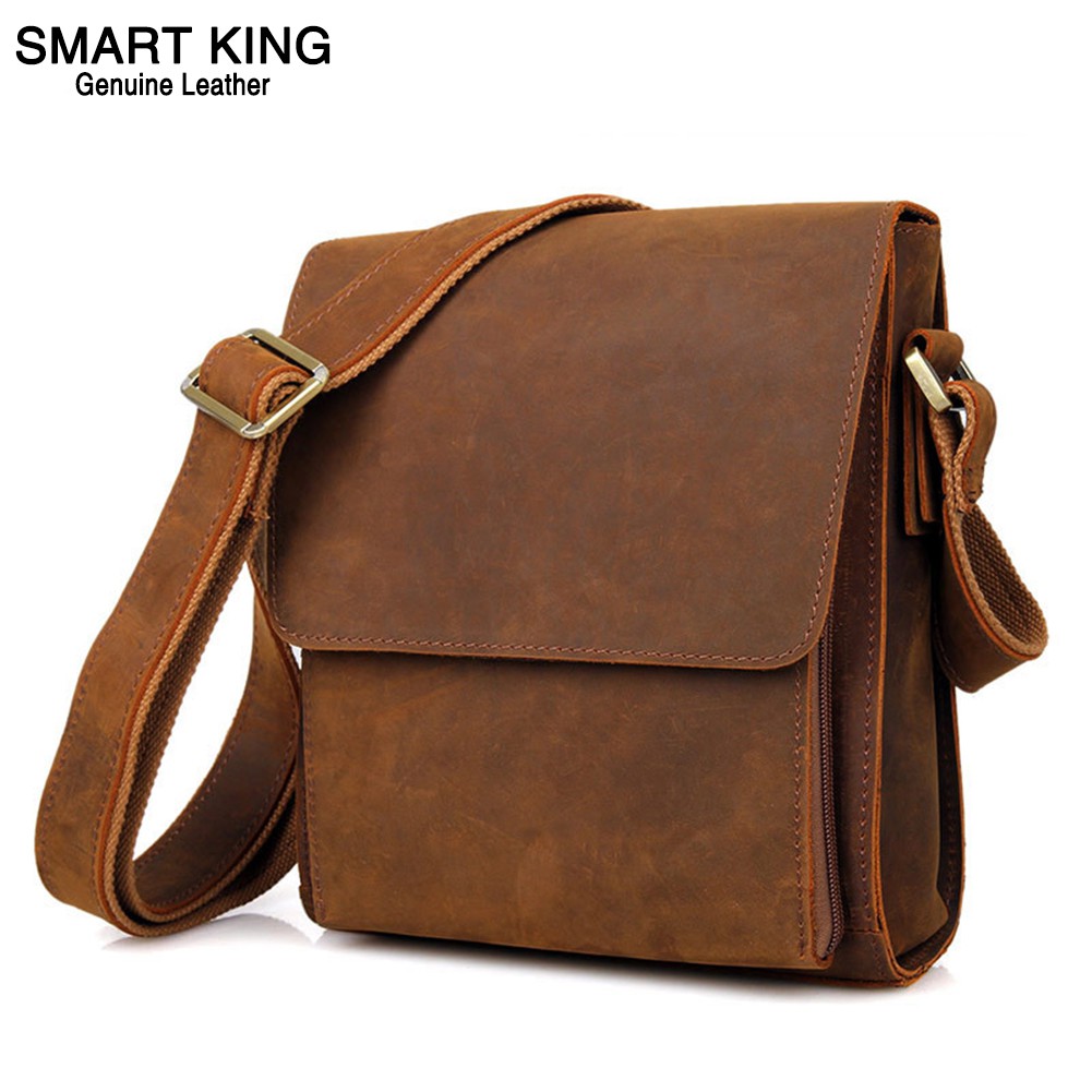 Cureo Genuine Leather Satchel – Vintage Tan Crossbody Messenger Bag For 9" IPad/Tablet, Gift For Women & Men
