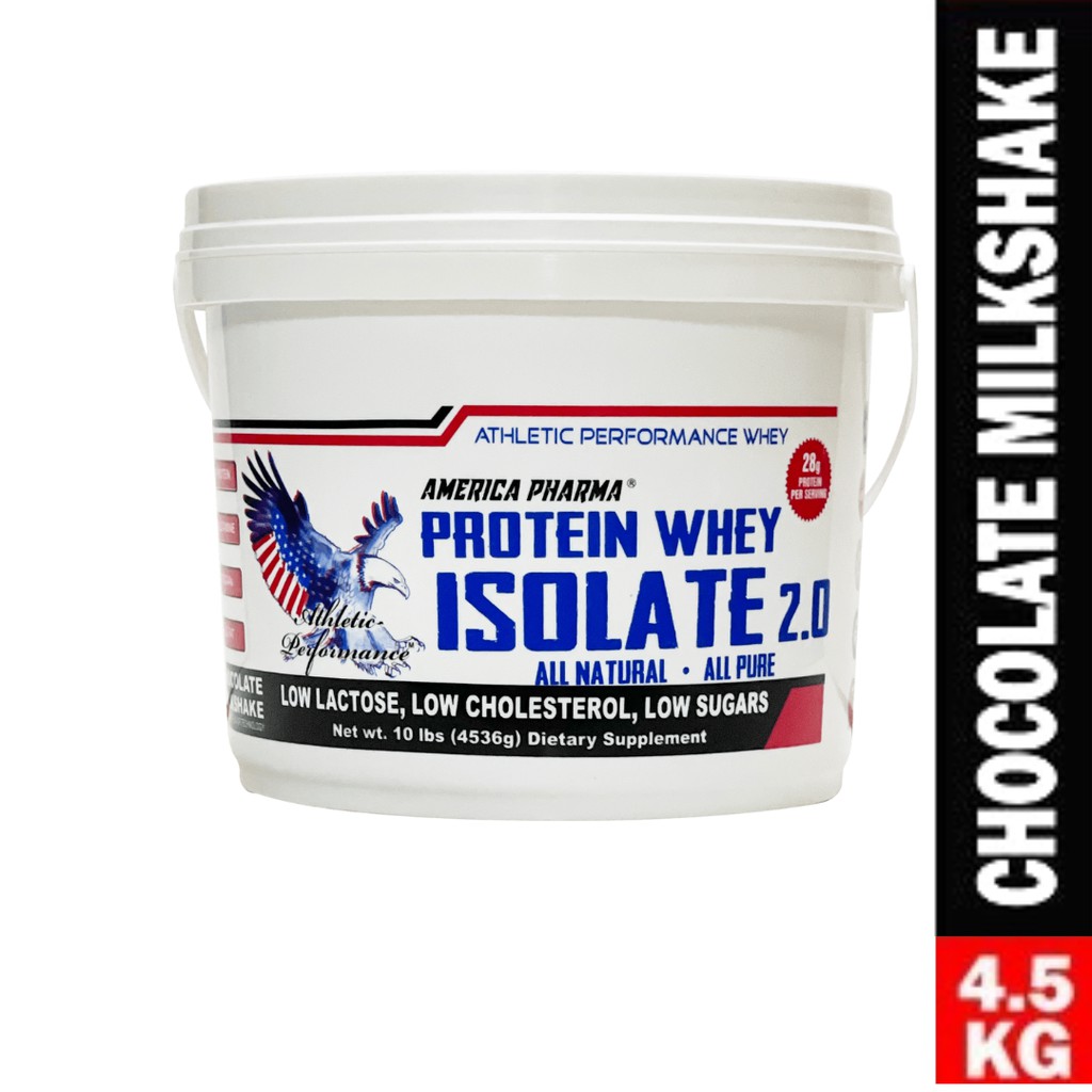 America Pharma Whey Isolate 3.0 Chocolate 10lbs 4.5kg - Low Lactose Low Sugar High Quality Whey Prot