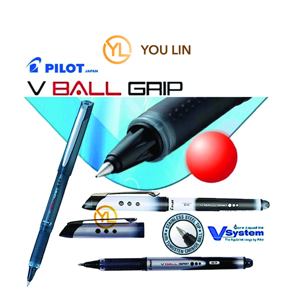 Pilot V Ball Grip Ball Liner Liquid Ink Pen 0.5mm / 0.7mm / 1.0mm