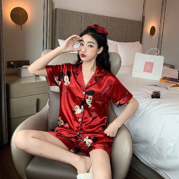 Mickey mouse satin pajamas hotsell