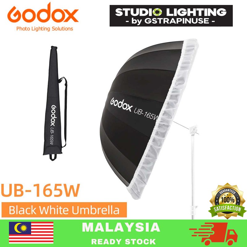 Godox UB165W Parabolic Black White Reflective Umbrella Studio Light
