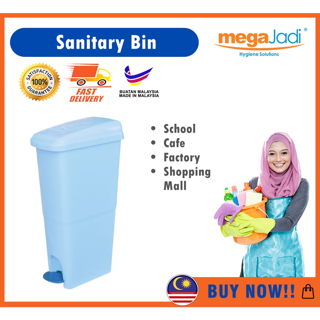 Lady Sanitary Bin Washroom Waste Bin 18L Shopee Malaysia