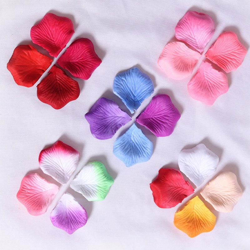 100pcs Artificial Fabric Rose Petals Multicolor Fake Flower Wedding ...