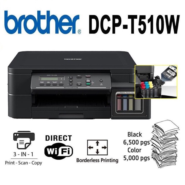 BROTHER DCP-T510W 3IN1 WIRELESS PRINTER - Boleh print direct telefon ...