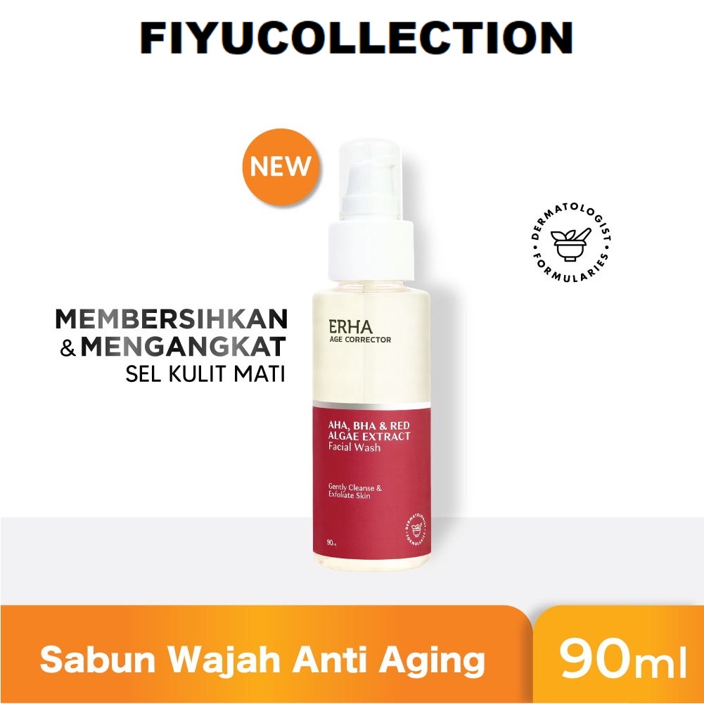 Erha Age Corrector Facial Wash 90ml AHA, BHA & Red Algae Extract - Anti ...