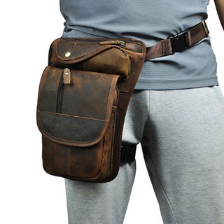 Mens leather 2024 leg bag