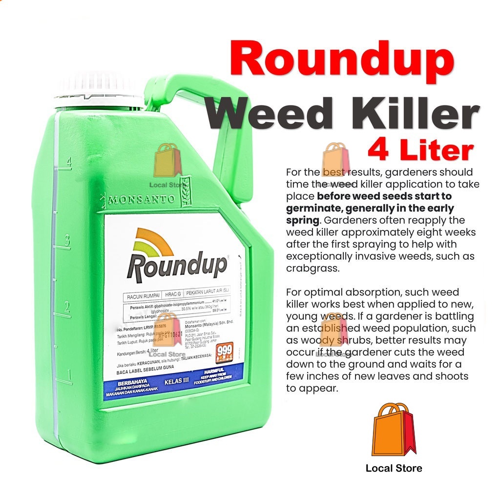 [ 1 UNIT ] 4L ROUND UP SPARK rumput rampai racun rumput roundup racun ...