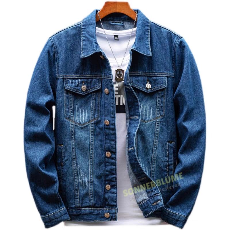 Korean style Men Denim Jeans Jacket plus size smart casual S 6XL Shopee Malaysia