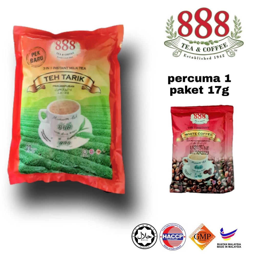 Teh Tarik 888 Pracampuran 3 In 1 Instant Milk Tea 