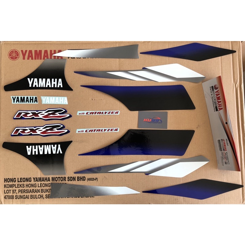 RXZ STRIPE GRAPHIC SET STICKER STIKER MERAH GREY /BIRU GREY 100%ORI HLY ...