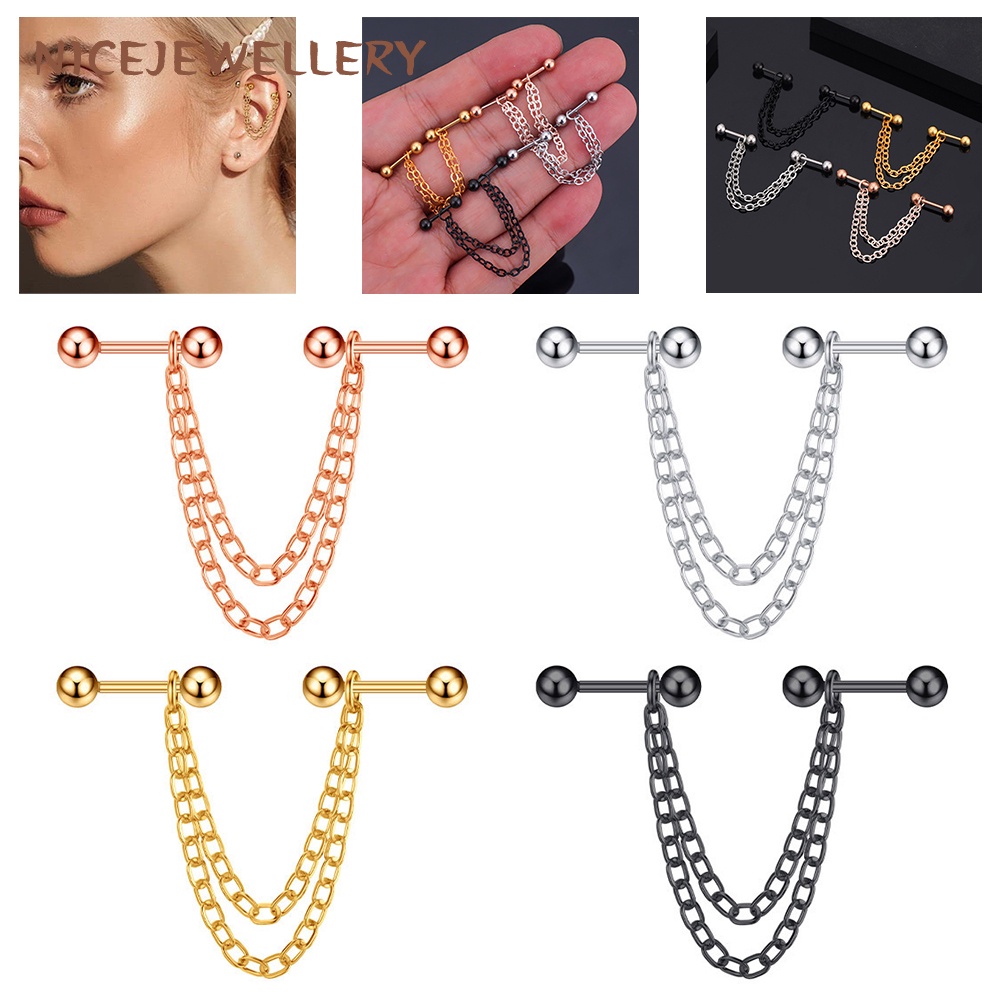 1 PC Dangle Earring Punk Tassel Ear Piercing Stainless Steel Cartilage