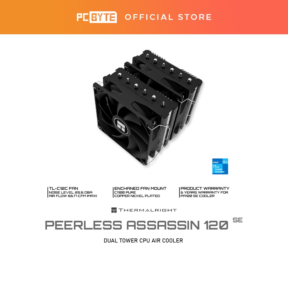 Ventilateur Processeur Thermalright Peerless Assassin 120 ARGB Blanc - Affichage Température, 6 Caloducs, Pour Intel/AMD Phantom Spirit