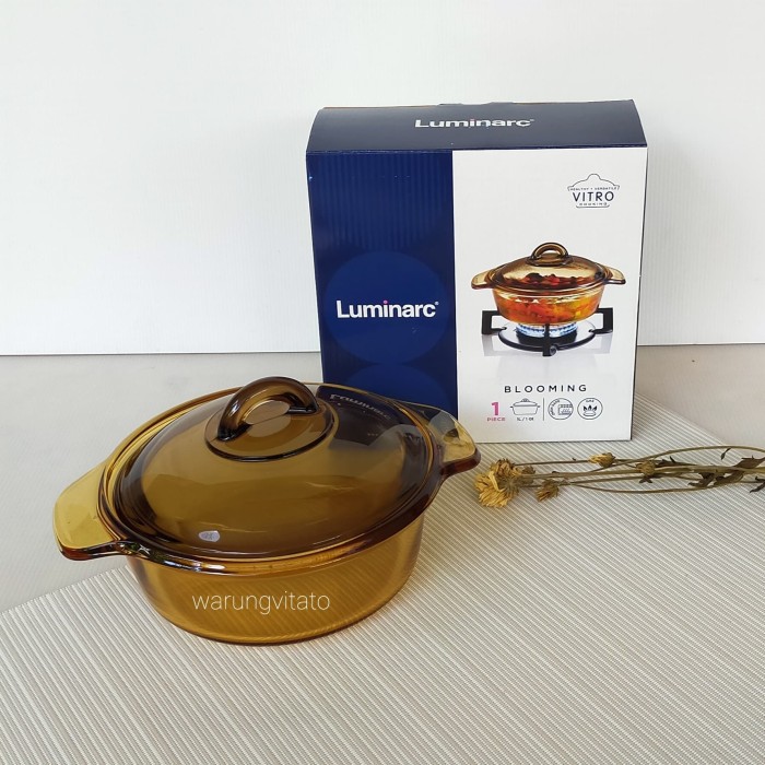 Luminarc Vitro Blooming Amber Pot Lid Liter Shopee Malaysia