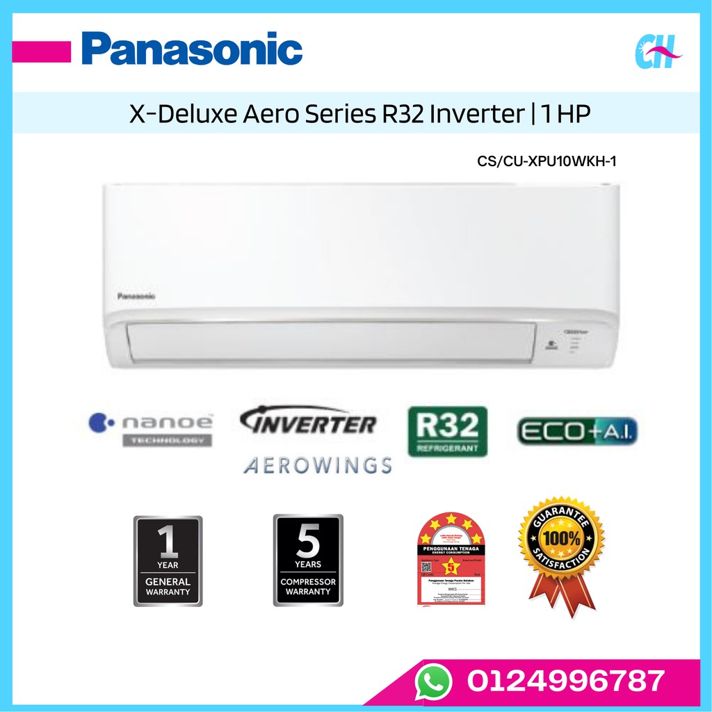 Panasonic 10hp X Deluxe Aero Series R32 Nanoe X Inverter Air Conditioner Cscu Xpu10wkh 1 5572