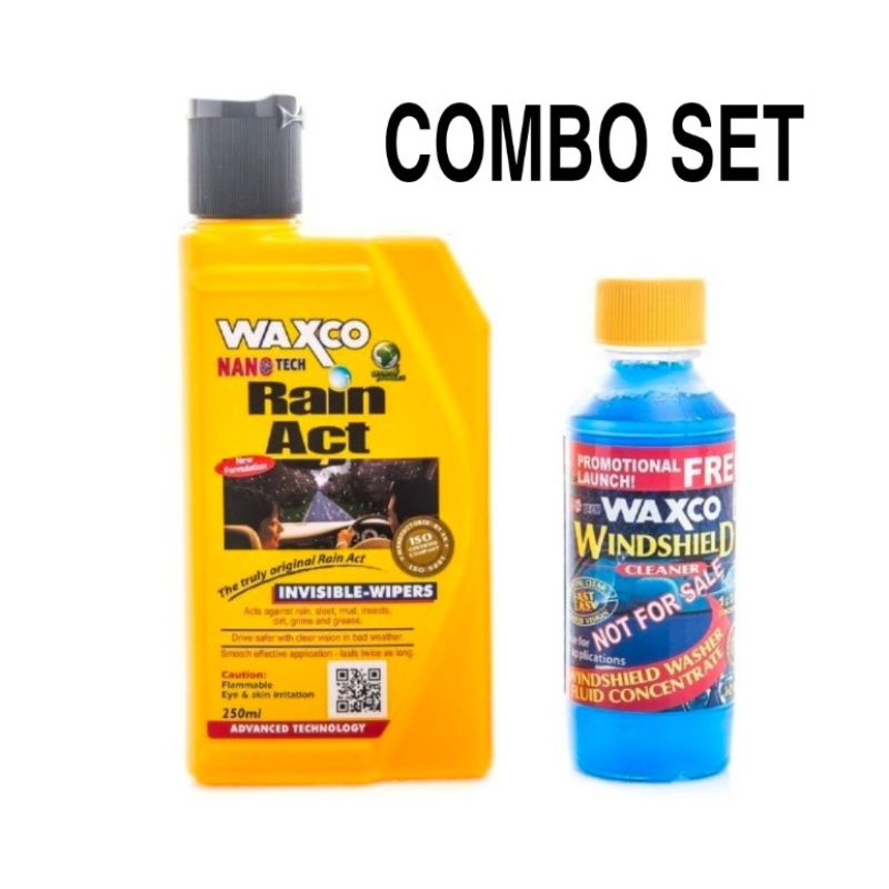 Ready Stock Waxco Rain Act (250ml) + Windshield Cleaner (120ml)