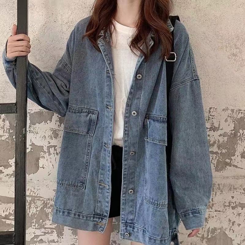 Korean oversized denim jacket shop
