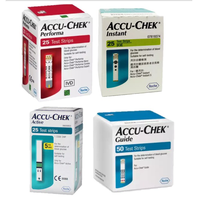 Accu Chek Blood Glucose Test Strips Performa Instant Guide Active Shopee Malaysia