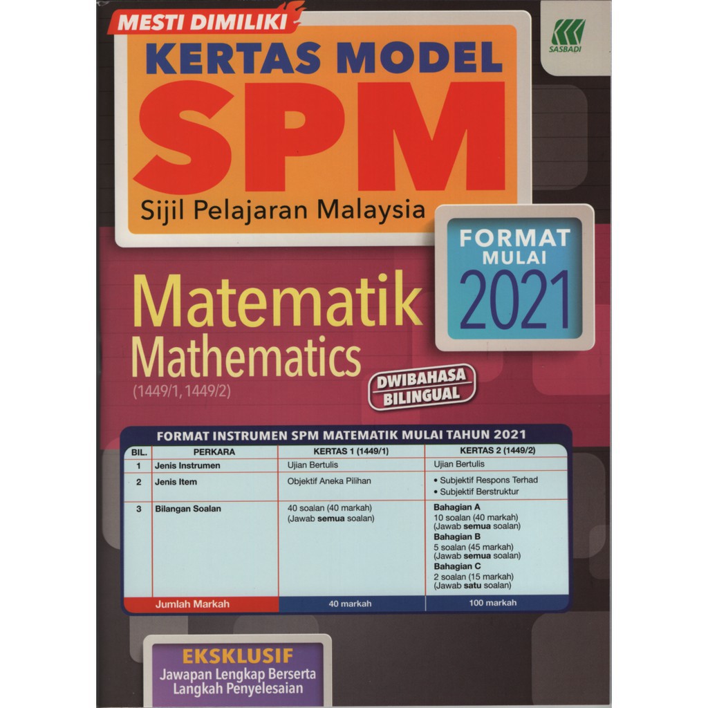 Kertas Model SPM Matematik KSSM | Shopee Malaysia