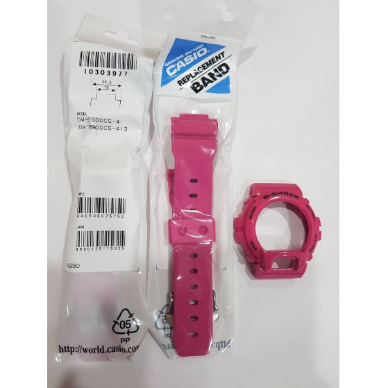 G SHOCK REPLACEMENT BAND BEZEL DW6900 CS4 HOT PINK ORIGINAL CASIO