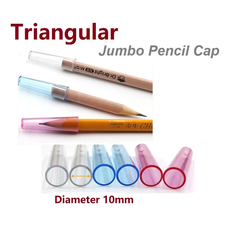 ZA069 Triangular Jumbo Pencil Cap 2pcs Set Pencil Cover Pencil Shield ...