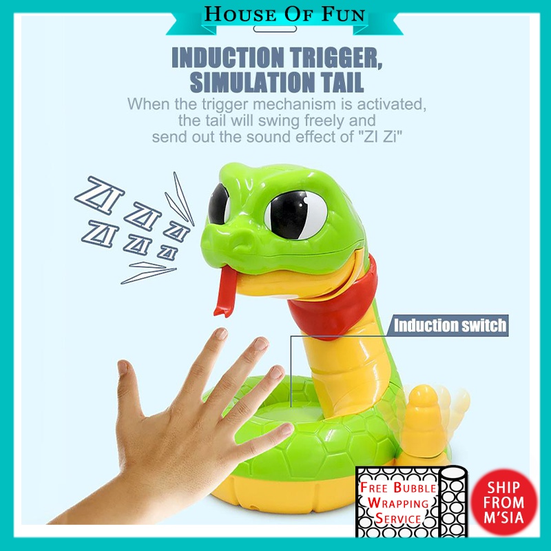 Scary Rattlesnake Tricky Toys Fun Snake Party Game Biting Hand Rattle ...