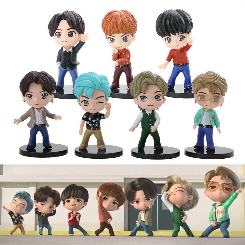 BTS 7pcs/set TinyTAN Figure Dynamite Bangton Boys Groups BTS Tiny TAN ...