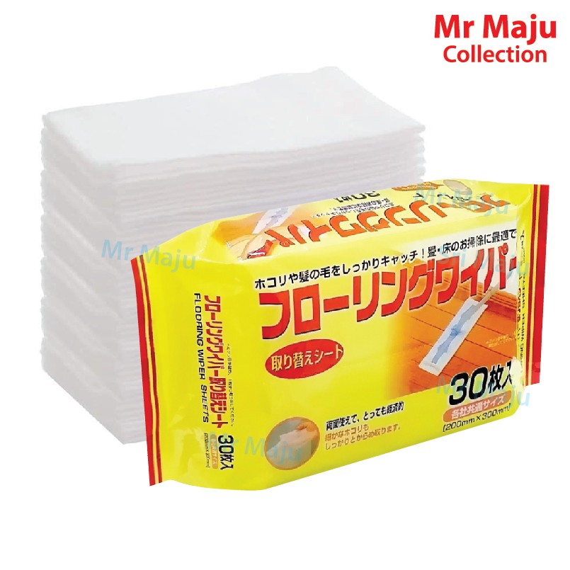 MR MAJU 30pcs Disposable Floor Dry Wipe Sheet Sweeper Refill Wiper Mop