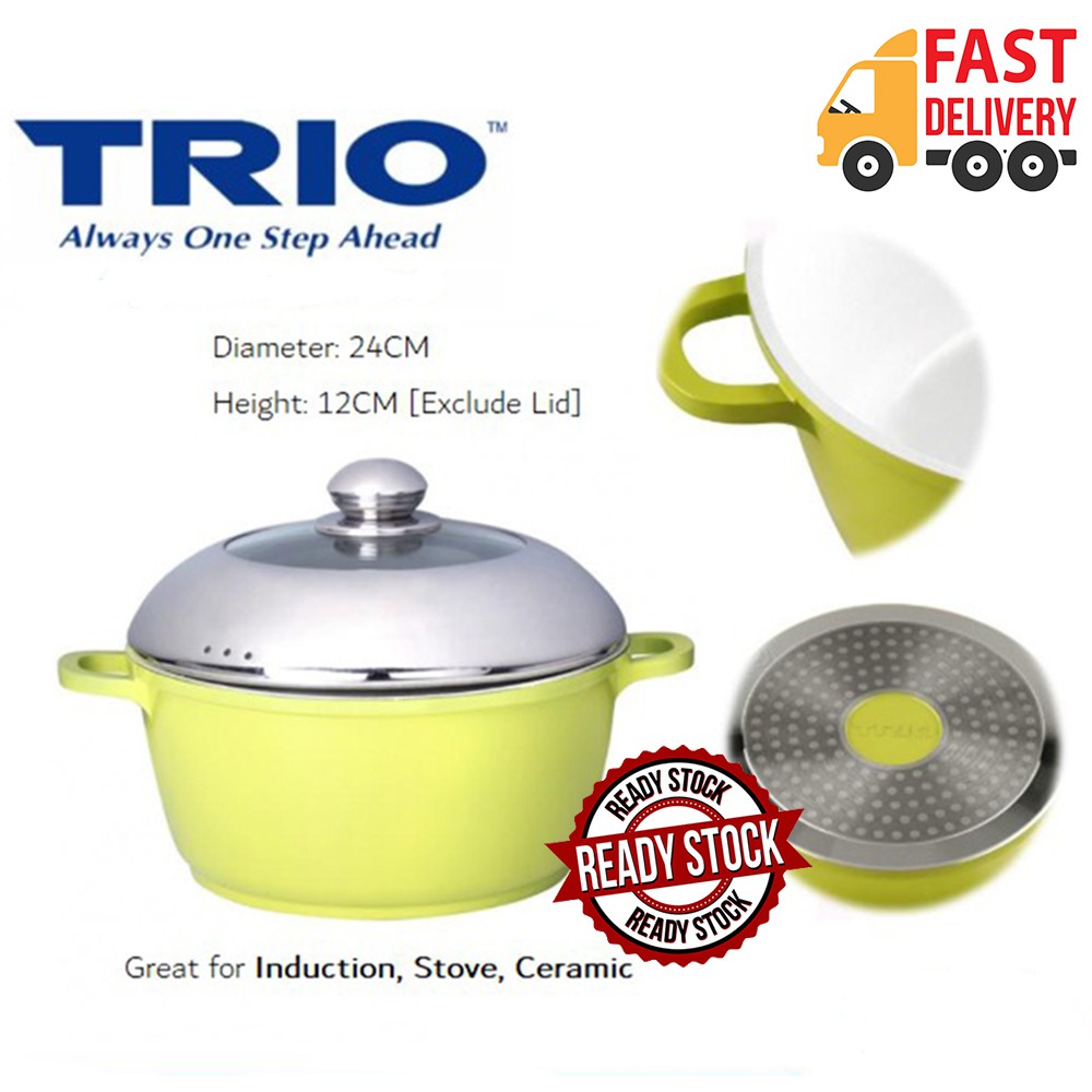 🔥 Trio Casserole Pot Non Stick Aluminium Ceramic Coating🔥 Shopee Malaysia