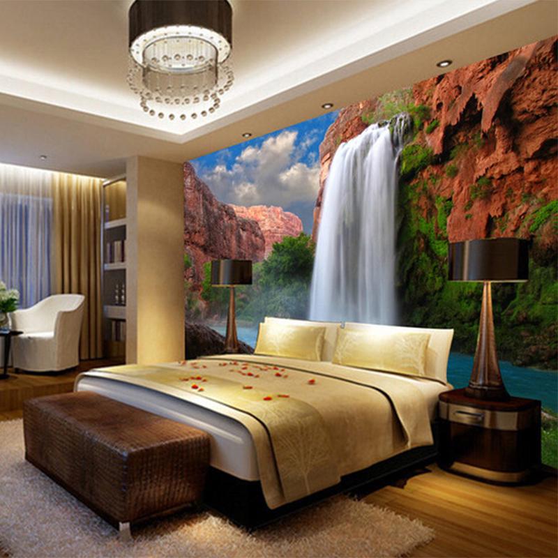 Wallpaper 3D Waterfalls Nature Mural Living Room Bedroom Wall Papers ...