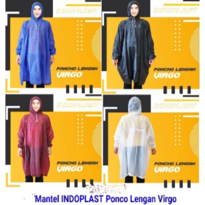 Raincoat Poncho Raincoat With Sleeves Indoplast Virgo Shopee Malaysia