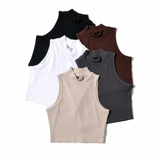 New Fashion Crop Top off-Shoulder High Elastic Vest Slim-Fit Solid Half  High Neck Open Short Tank Top - China Slim-Fit Top and Women's T-Shirts  Wholesale price