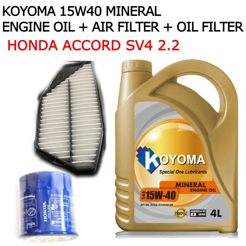 HONDA ACCORD SV4 2.2 OIL FILTER + AIR FILTER + KOYOMA 15W40 MINERAL