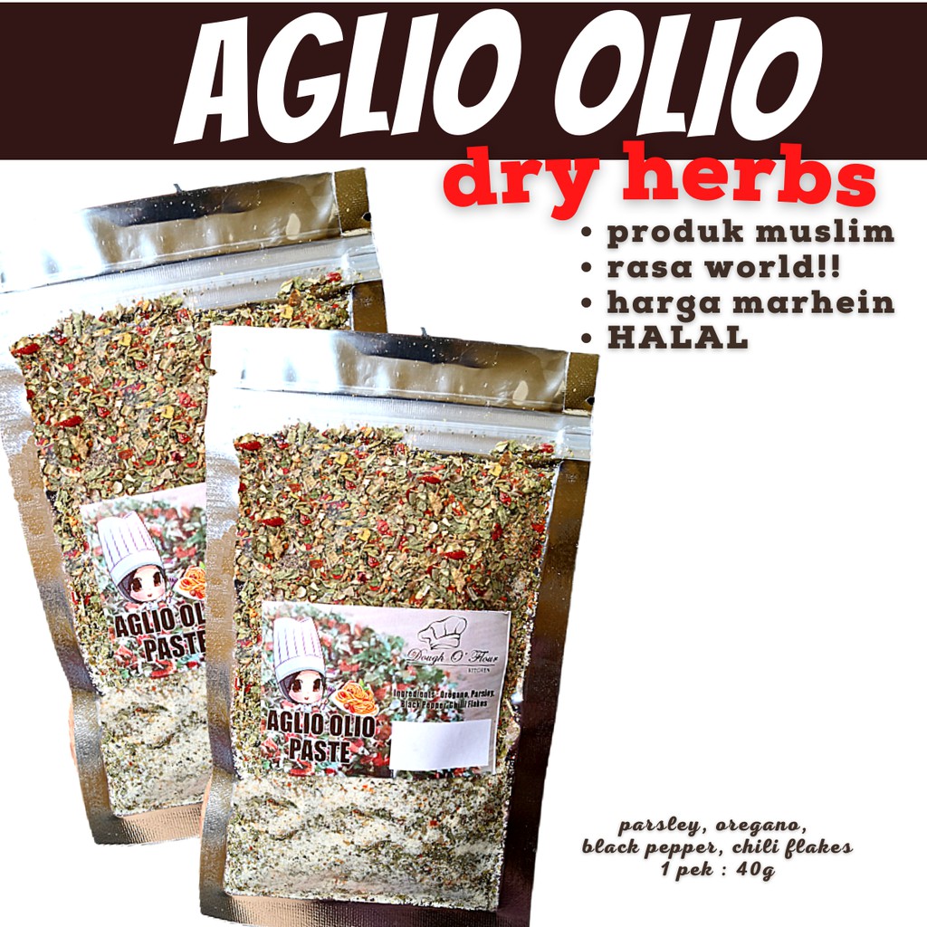 PERENCAH SEGERA AGLIO OLIO OGLIO PES KERING ITALIAN HERBS PASTE POWDER CHILI FLAKES FLAKE