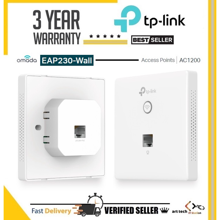 TPLINK EAP230 WALL AC1200 WALL PLATE DUAL BAND WIFI ACCESS POINT