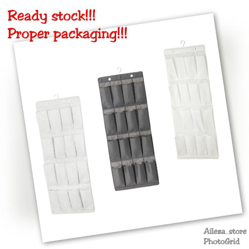 IKEA Stuk Skubb Hanging Shoe Organiser / Tempat Simpan Kasut 16 pockets Shopee Malaysia