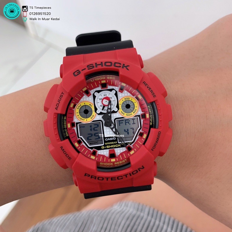 Casio G-Shock GA-100DA-4AJR Daruma Series Red Wristwatch