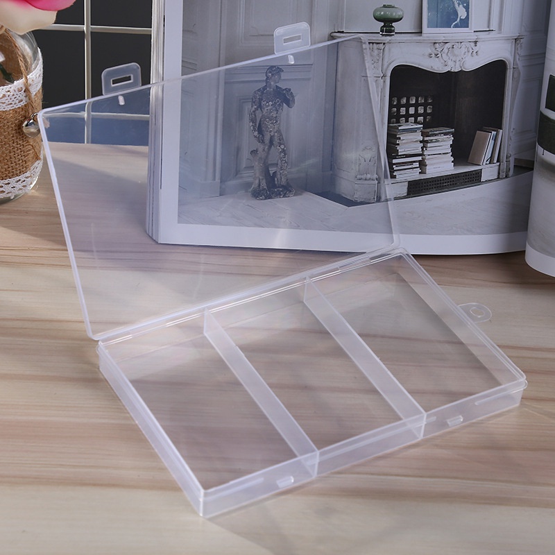 Three Compartment transparent Plastic Empty Box Component Fishing Gear ...