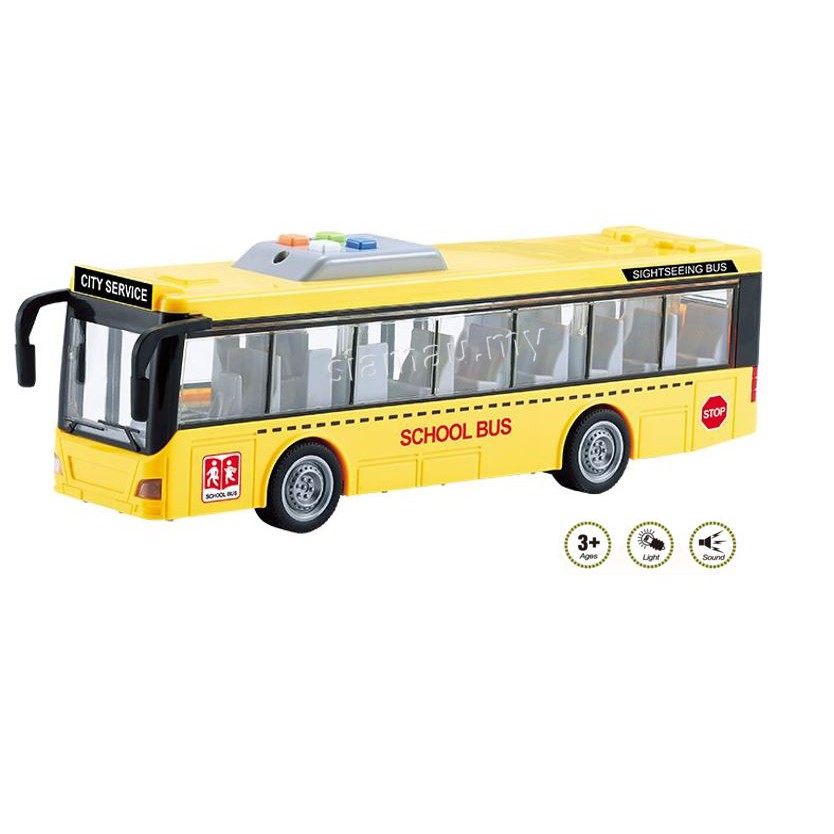 1:48 4CH RC Bus Toy With Lights Electric Tourist Sightseeing Bus Simulation  Campus Vehicle Kids Toy Car Boy Gift